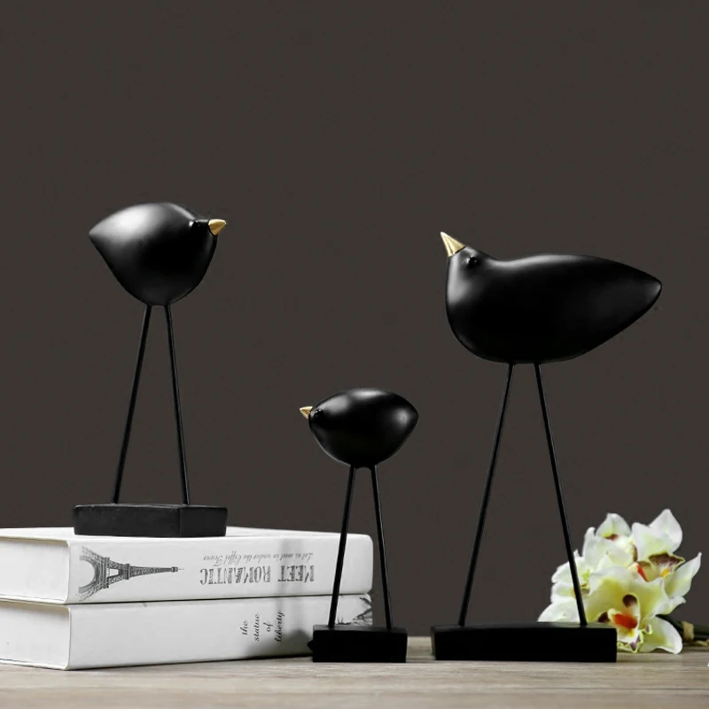Европа творческий с птицами из смолы фигурки Бар Винтаж статуя home decor ремесел