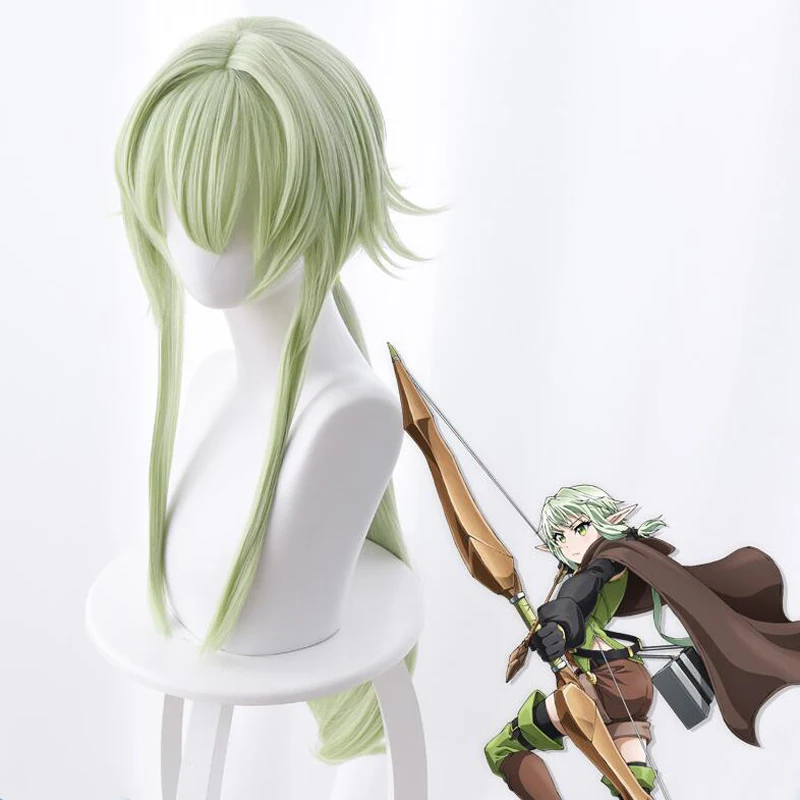 Goblin Slayer Cospaly High Elf Archer Wig светильник зеленые синтетические волосы для стандартного