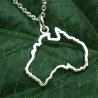 hollow Outline Australia National urban geography Map Necklace - Sydney, Melbourne, Perth, Brisbane, Tasmania Geek jewelry