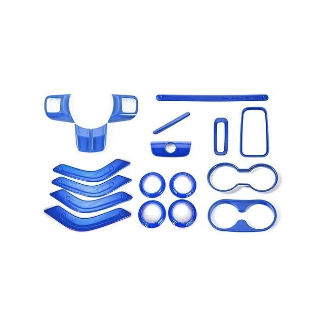 18 pcs blue MOPAI молдинги для салона, красный набор для украшения салона автомобиля, наклейки для Jeep Wrangler JK 2011-, автомобильные аксессуары, Стайлинг - Название цвета: 18 pcs blue