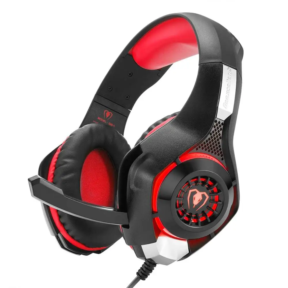 black red TOPROAD Игровые наушники гарнитура наушники повязка с микрофоном светодиодный светильник 3,5 мм Игровые наушники для PS4 ПК планшет ноутбук - Цвет: black red