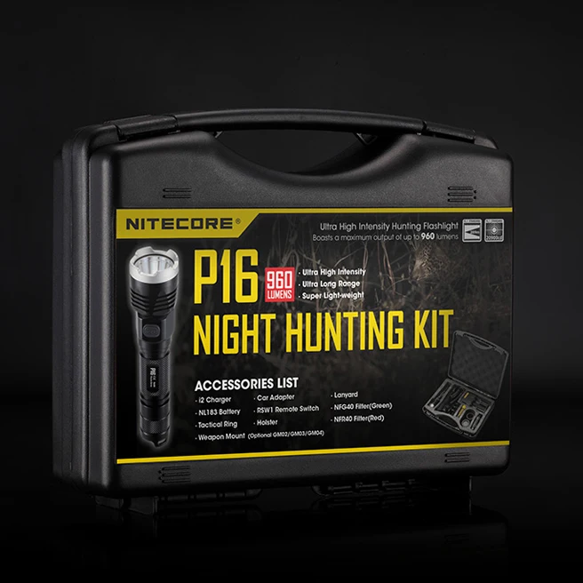 Скидка NITECORE 960 люмен холодный белый светильник CREE XM-L2 U2 светодиодный P16 Охотничий комплект охотничий военный поисковый фонарик Фонарь