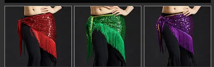 Bling Блестки крючком треугольная шаль обёрточная бумага танец живота хип шарф пояс костюм аксессуар сплошной Фиолетовый Синий Красный