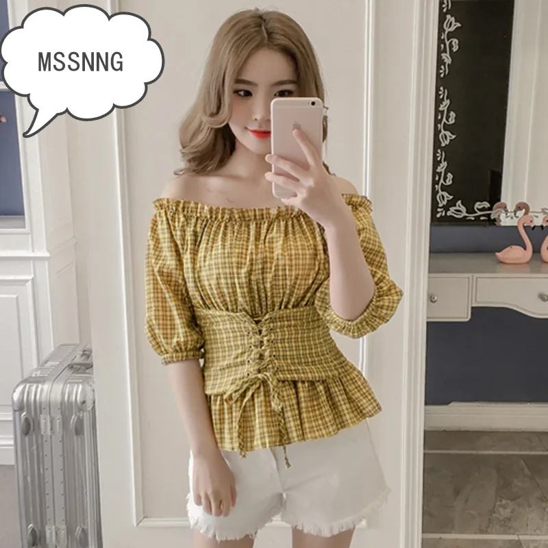 MSSNNG 2019 новый корейский модный воротник слов нагрудный корсет деревянные FLve-Point