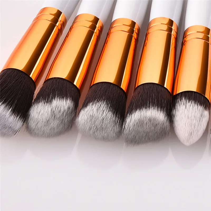 10 шт./партия Серебряный/Золотой набор кистей для макияжа pincel maquiagem Cosmetics maquillaje