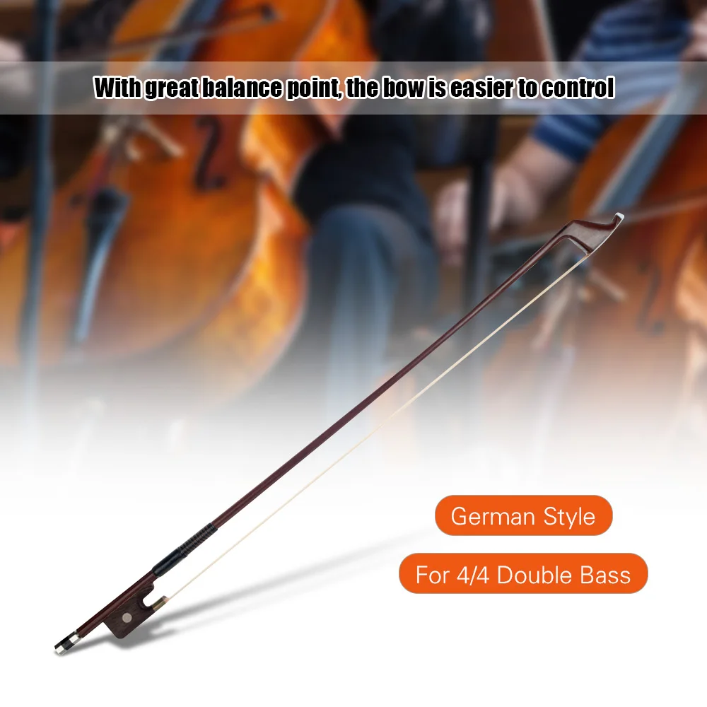 

4/4 Double Bass German Style Bows for Size Brazilwood Bow Horsehair Bow Hair Great Balance Point Orchestral Strings Accessories