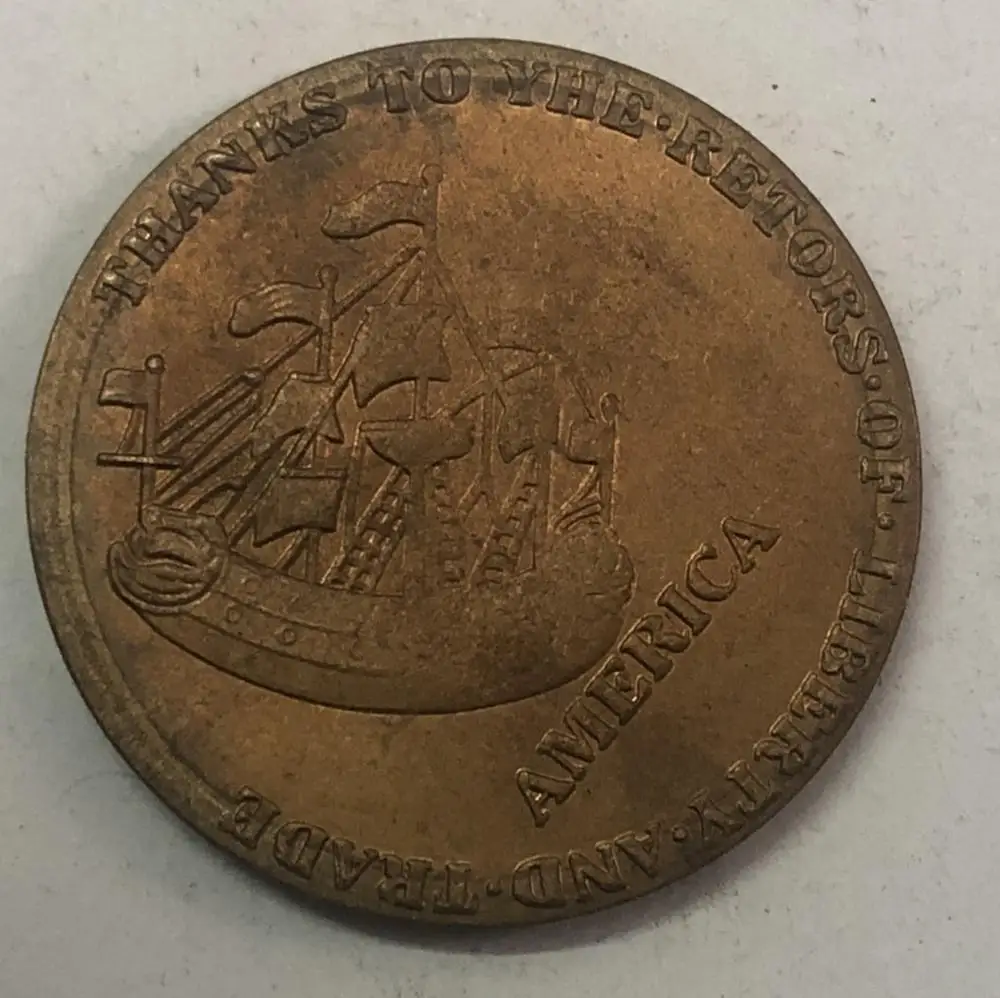 1766 Питт Жетоны колонная медная монета КОПИЯ | Дом и сад