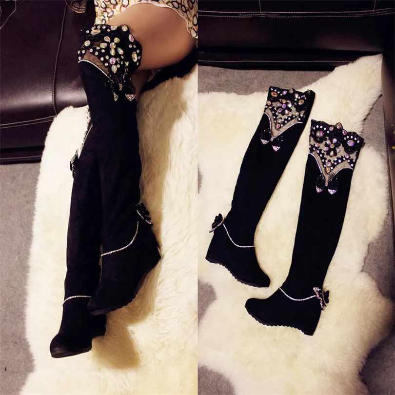 2017 Роскошные Назад Кристалл Бабочка Украшенные Высота Увеличение Tight Высокие