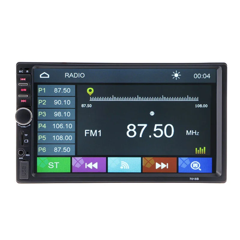 2 дин Мультимедиа Радио 7 ''HD Bluetooth FM стерео аудио видео MP3 MP4 MP5 USB AUX Авто