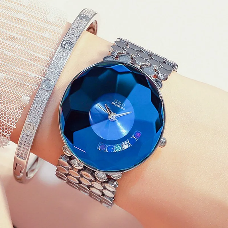 Модные женские часы со стальным ремешком роскошные часы-браслет Аналоговые