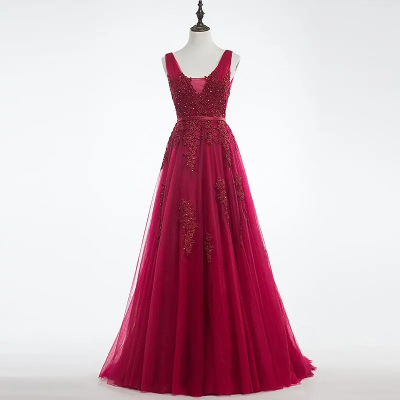 Robe de soiree элегантные длинные вечерние платья без рукавов с v-образным вырезом кружевные платья на молнии для выпускного вечера abendkleider vestido de festa longo