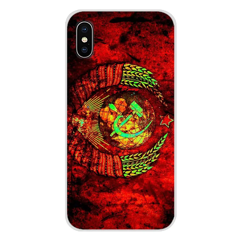 Прозрачный чехол из ТПУ для Nokia 2 3 5 6 8 9 230 3310 1 7 Plus LG Q6 X Power красный флаг СССР гранж -