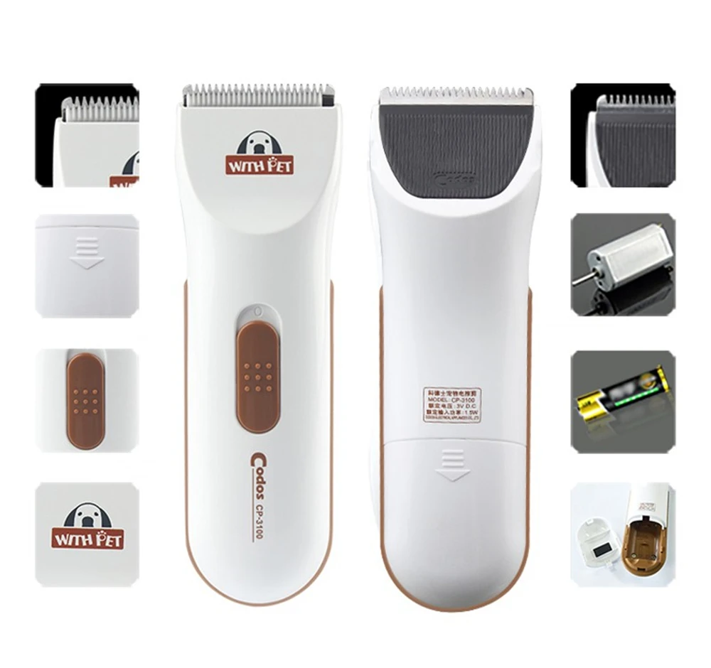 Триммер для стрижки домашних животных Codos CP3100 на батарейках бритва удаления меха