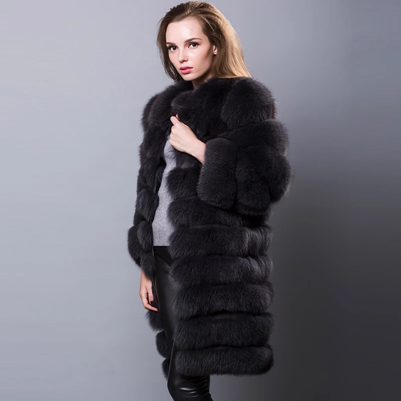 Пальто из натурального меха съемные Жилеты для женщин 90 см пальто куртка в