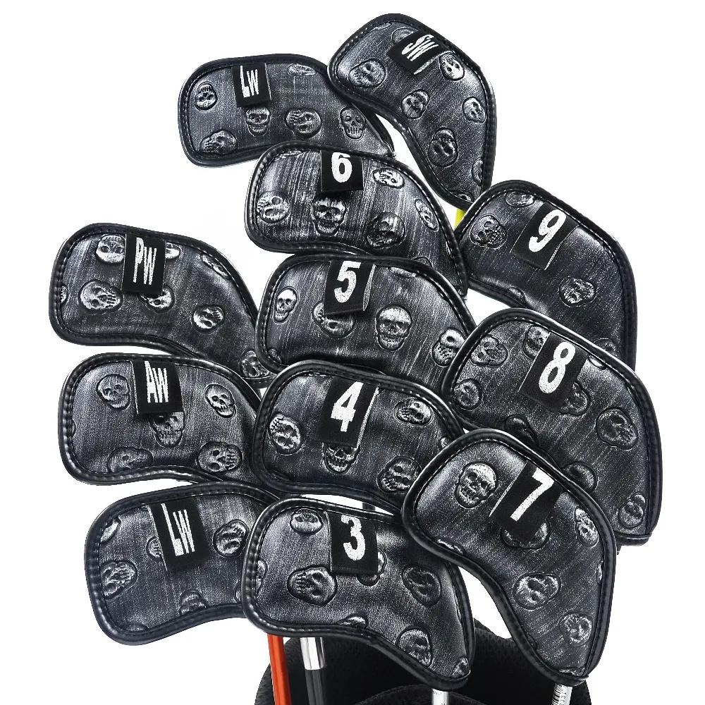 Чехол Champkey Monster Skull Golf с железной головкой из 12 шт.(3~ 9, A, P, S, L, L)-черный зеленый цвет чехол для головы Golf Iron