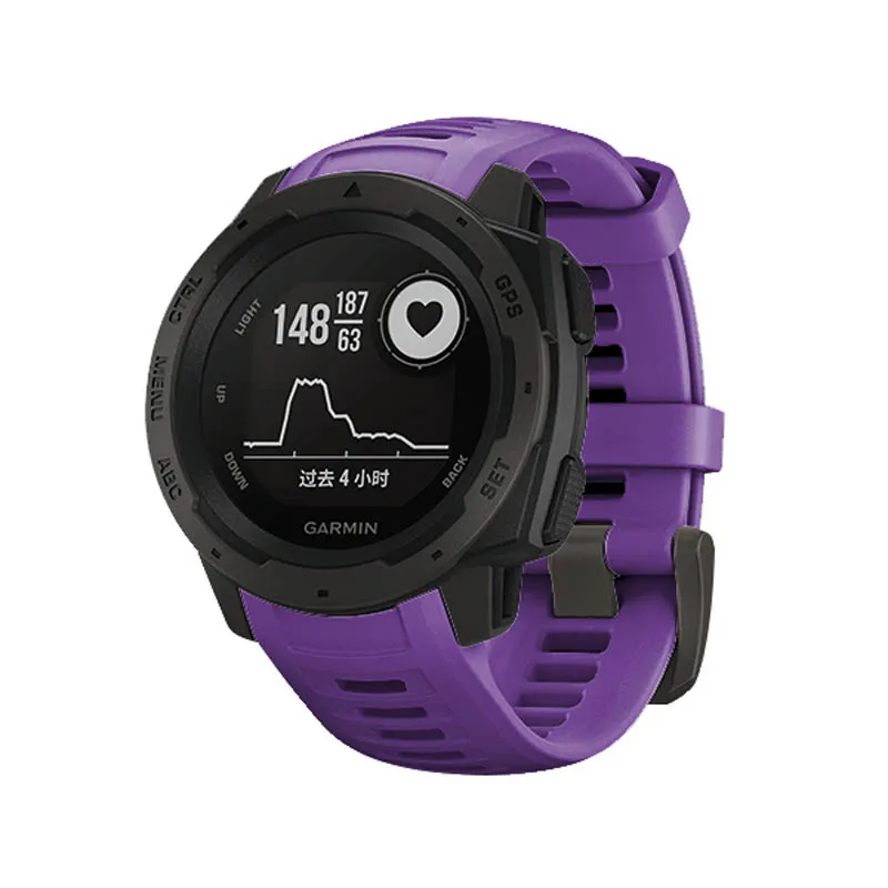 Фиолетовый Спортивный силиконовый ремешок для быстрой замены часов для Garmin Instinct XR649 - Цвет: Фиолетовый