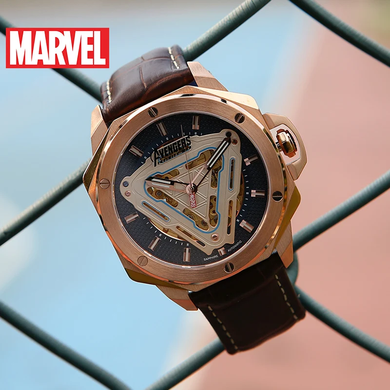 Мужские автоматические механические водонепроницаемые часы Marvel Мстители