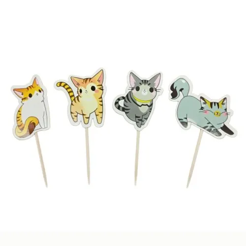 24pcs-mixed 4 24 шт. мультфильм Единорог кошки флаг запеченные вставки торт на день рождения фруктовый десерт зубочистка День рождения Свадебные украшения поставки - Цвет: 24pcs-mixed 4