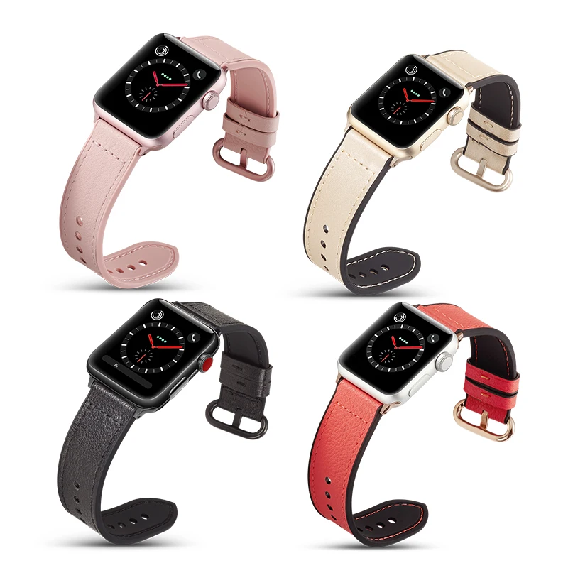 Часы с кожаным ремешком ремешок для iwatch 4 44 мм 40 Apple Watch версии версия 1 2 3 42 38 часы