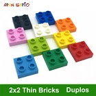 Большой размер DIY строительные блоки тонкие фигурки блоки 2x2Dot 24 шт. развивающие креативные игрушки для детей совместимы с брендами