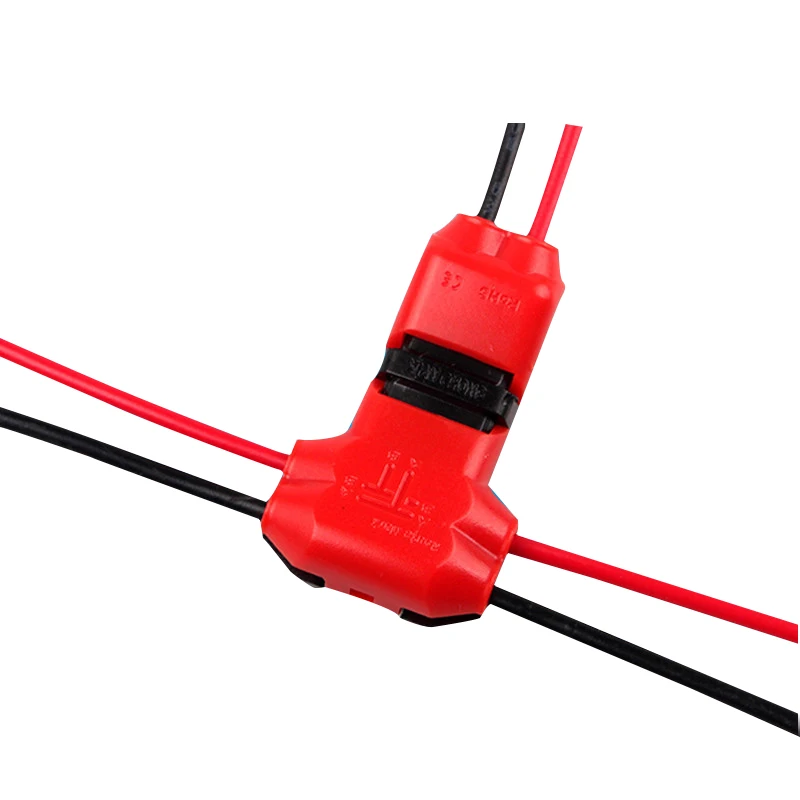 Red T2 5 шт. H/T тип 1pin/2pin скотч замок быстрого сращивания провода разъемы для терминалов обжимной Электрический автомобильный аудио 24-18AWG набор проводов - Цвет: Red T2