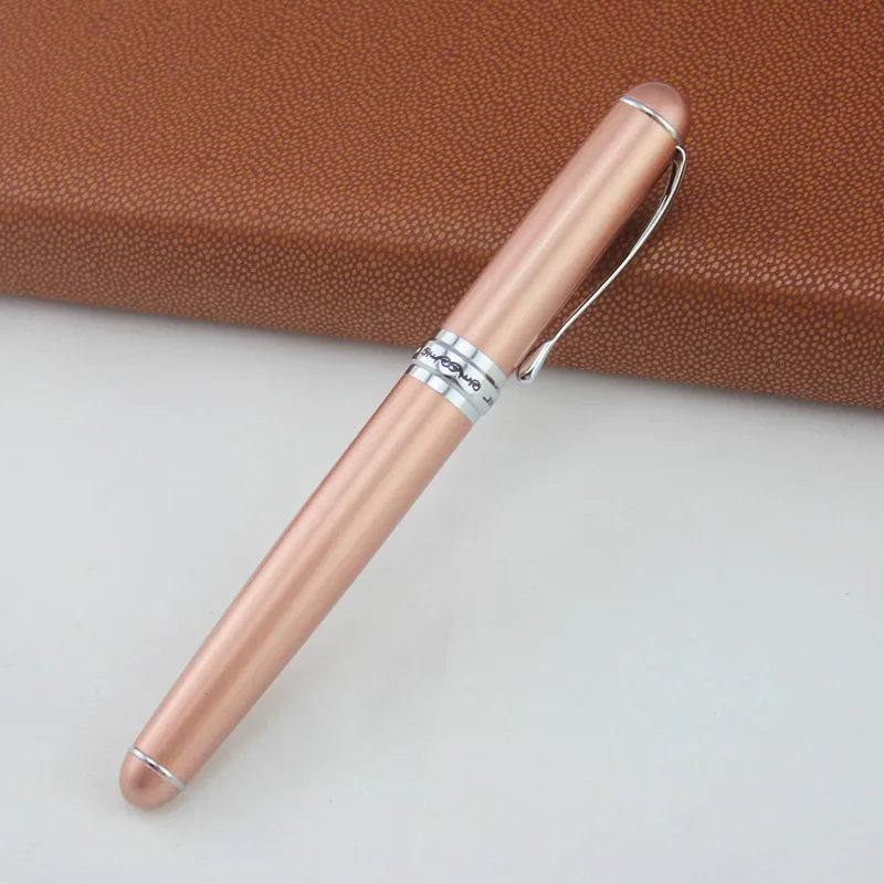 Элитный бренд Jinhao X750 серебро Нержавеющая сталь перьевая ручка средней 18KGP перо офиса школы название ручек молочного цвета подарочные канцелярские товары - Цвет: W