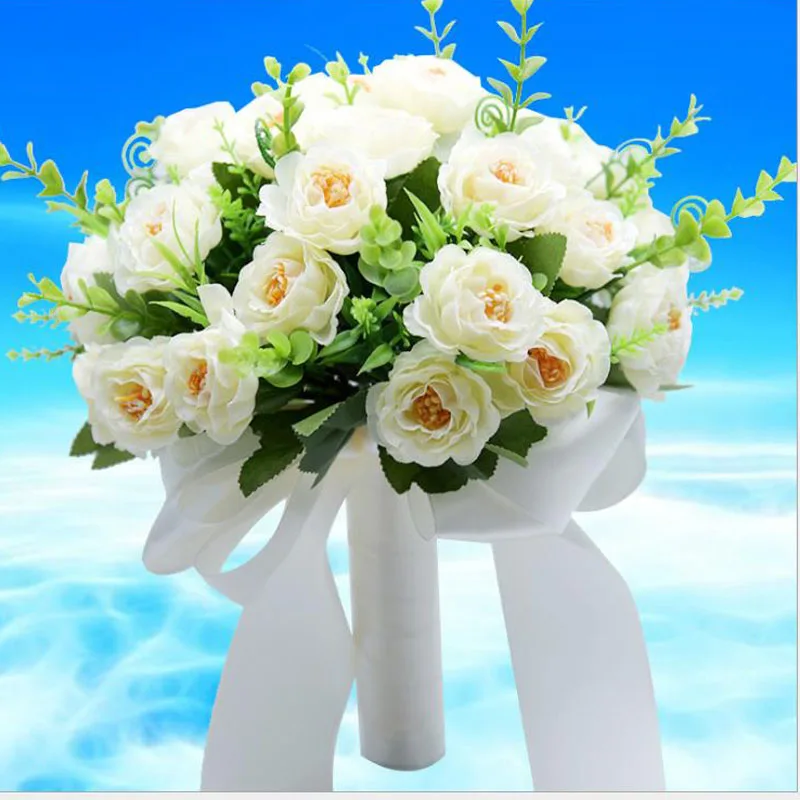 Свадебный букет ручной работы Искусственный цветок розы buque casamento Свадебный букет для свадебного украшения ramos de novia w1