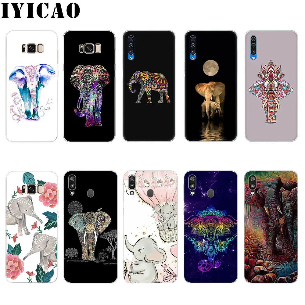 IYICAO с рисунками животных С Рисунком Слона жесткий чехол для Samsung Galaxy S6 S7 край S8 S9 S10