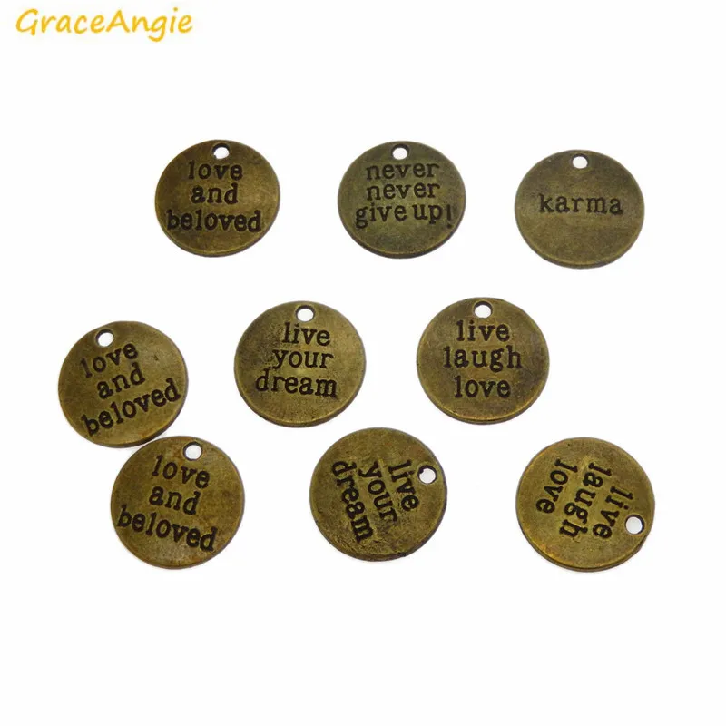 GraceAngie 5 шт. бронзовый тон маленькая Подвеска Шарм для ручной работы вдохновение