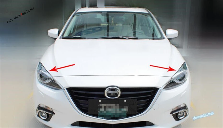 Yimaautoпланки переоборудование экстерьера Комплект для Mazda 3 хром передние фары лампы век бровей полосы крышка отделка