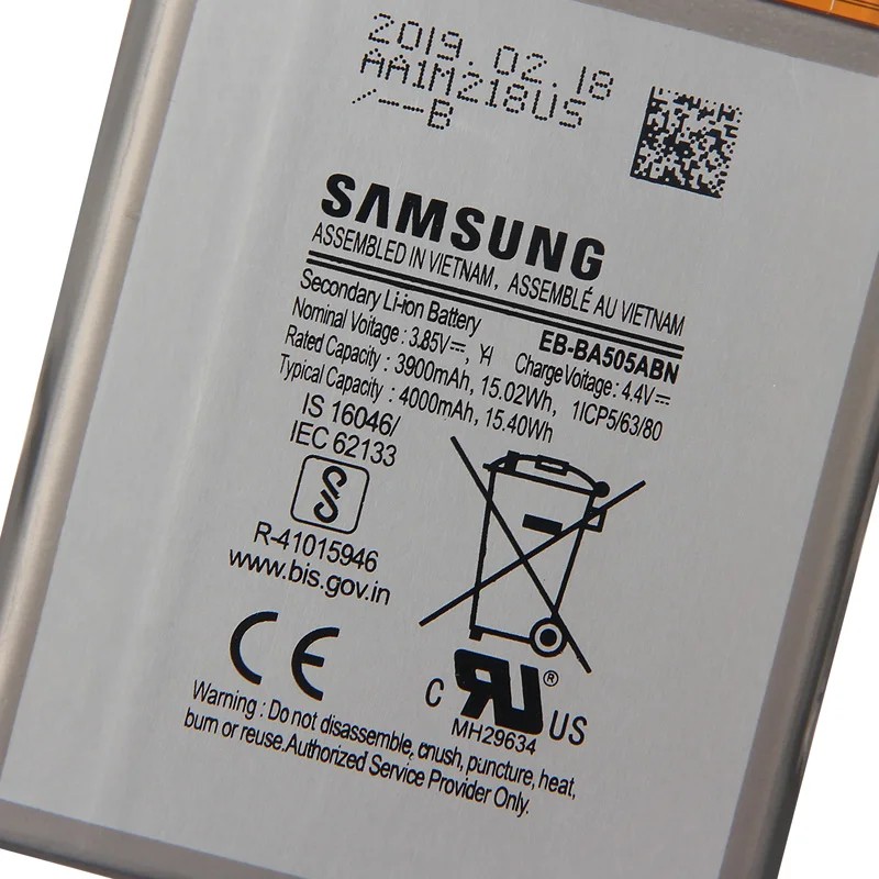Samsung сменный аккумулятор EB-BA505ABN EB-BA505ABU для samsung Galaxy A50 A505F SM-A505F аккумулятор 4000 мАч
