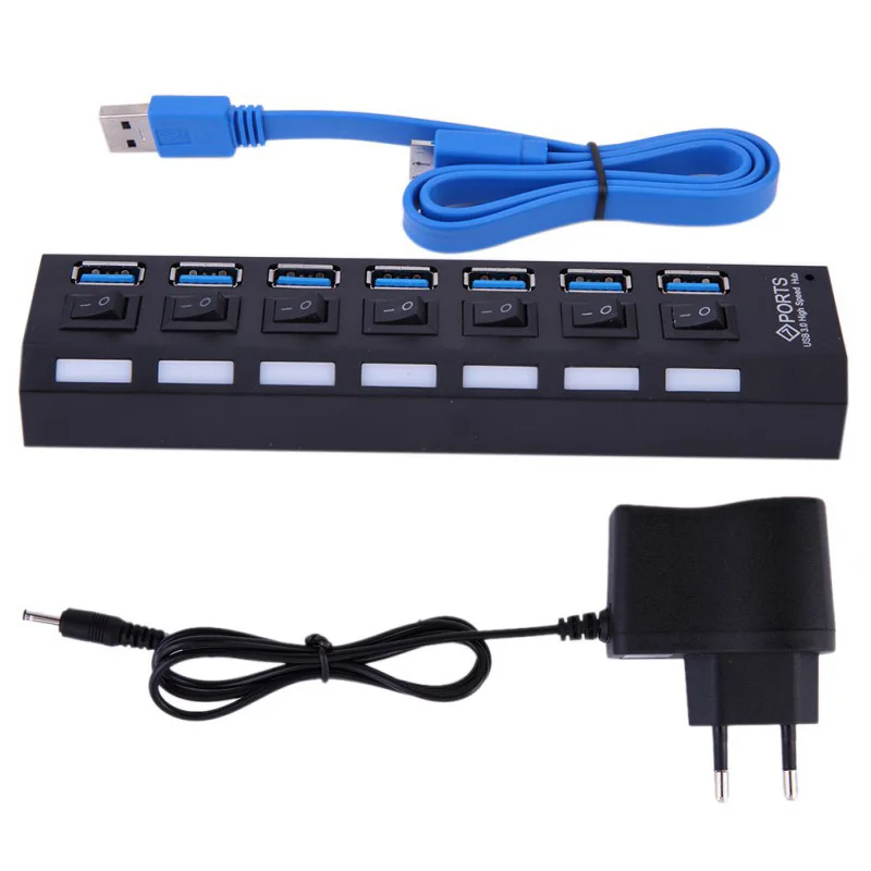Высокоскоростной USB 3 0 хаб мульти разветвитель 4/7 портов независимый ВКЛ/ВЫКЛ
