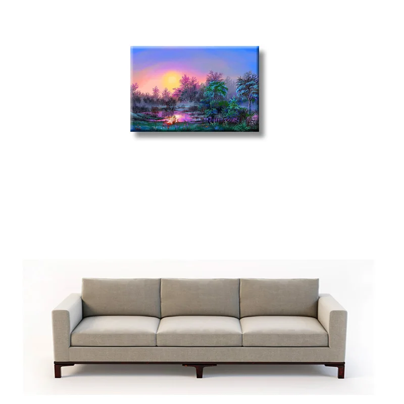 Алмазная картина полностью Квадратная &quotЗакат пейзаж роща&quot Daimond вышивка