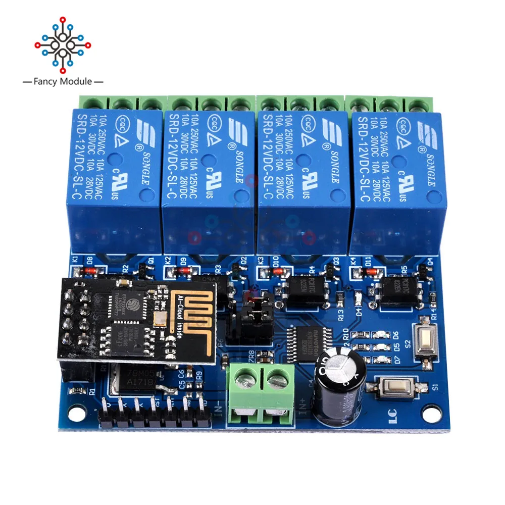 DC 12V ESP8266 4 wifi реле канала Модуль& ESP-01 WI-FI модуль для IOT умный дом интеллигентая(ый) мебель управления через приложение