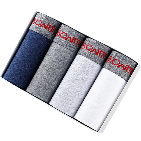 B6 4pcs pack 5 4 шт., боксеры, мужское нижнее белье, хлопковые трусы-боксеры, Calecon, мужские хлопковые трусы, мужские сексуальные трусы, нижнее белье, Кальвин - Цвет: B6 4pcs pack 5