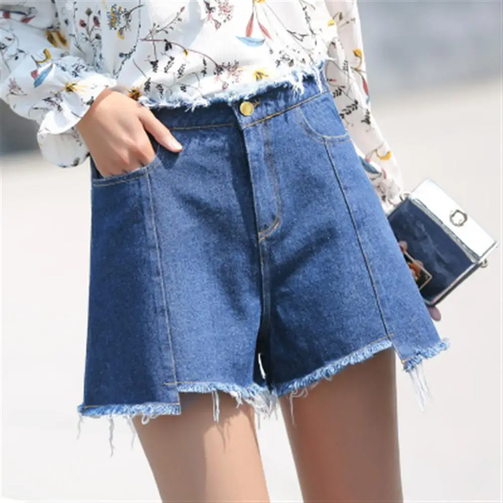 2018 высокая талия джинсовые большие размеры корейский Шорты | Женская одежда