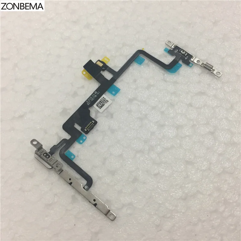 ZONBEMA 10pcs New Power switch on off Volume Mute Button flex Cable with Metal Bracket Assembly For iPhone 7 Plus 4.7&quot 5.5&quot |