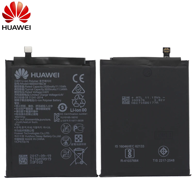 Оригинальный сменный аккумулятор для телефона Hua Wei HB405979ECW Huawei Nova/Enjoy 6 S/Honor 6C/Y5 2017/P9