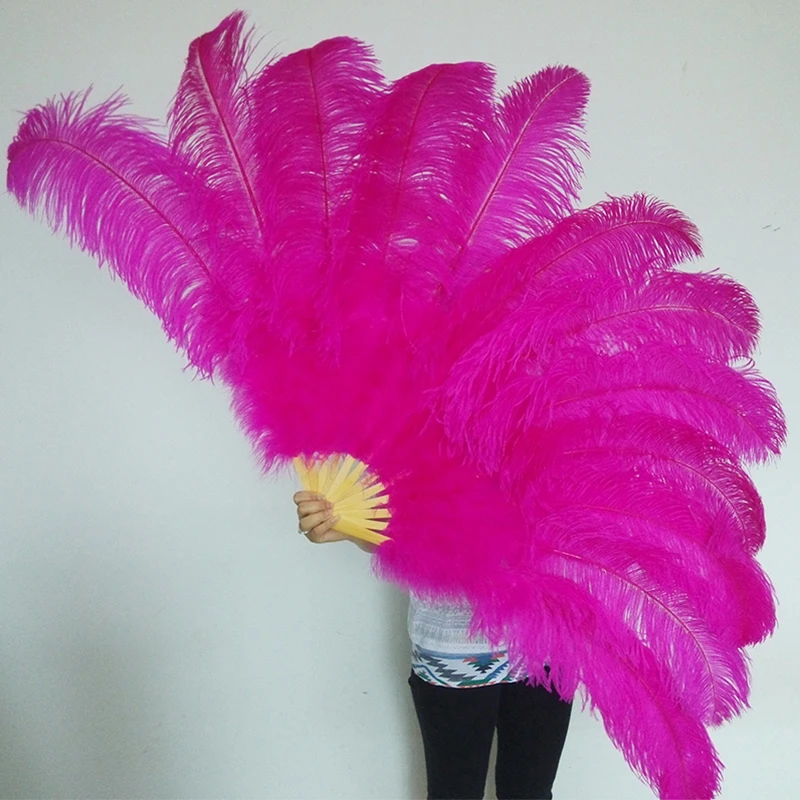 

Hot Sale Belly Dance Ostrich Feathers Hand Fans,Wholesale Personalized Bamboo Fan Of Old Wedding Decoration 25