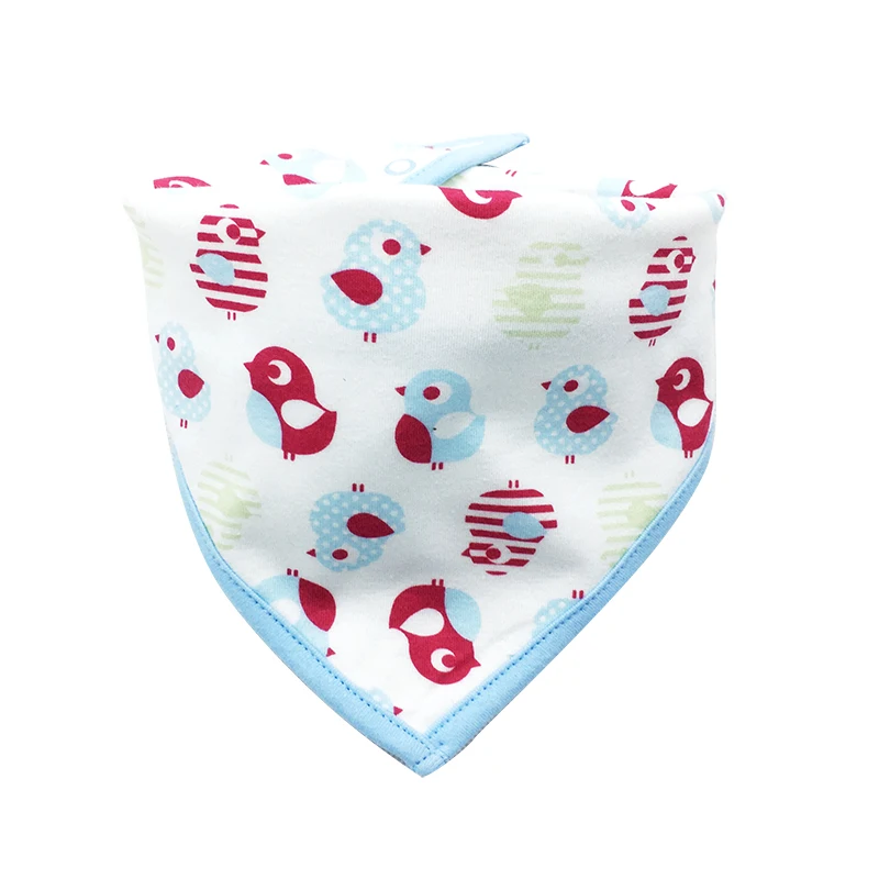 Детские Мультяшные нагрудники треугольные двухслойные 100% хлопок для детей 0-3 лет