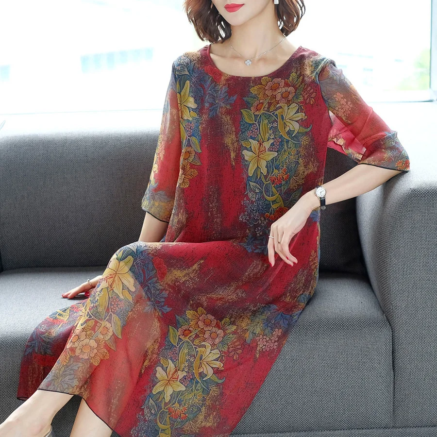 Винтажное Цветочное платье 5XL размера плюс Boho миди, летнее шифоновое пляжное макси-платье с принтом, элегантные женские вечерние платья