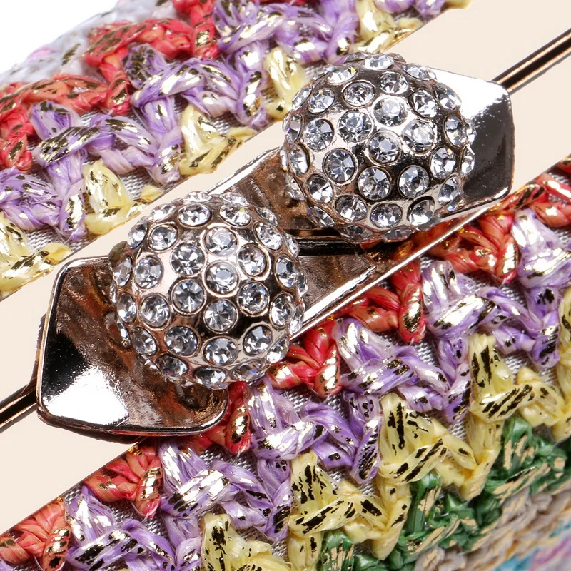 

Sekusa Chains Hard Knitted Fashion Women Evening Bags Diamonds Small Day Clutch Party Wedding Shoulder Bags