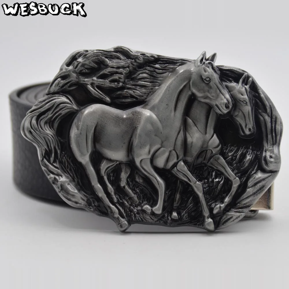 5 PCS MOQ WesBuck Лидер продаж брендовая мужская двух бегущего коня в ковбойском стиле с