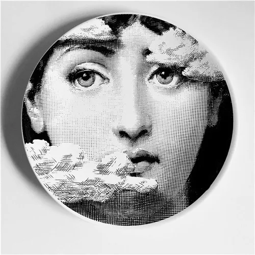 Rosenthal Piero fornasetti таблички черный/белый иллюстрации висит блюда по производству образцов/дома/отеля Декор Кавальери уход за кожей лица керамические изделия - Цвет: 18