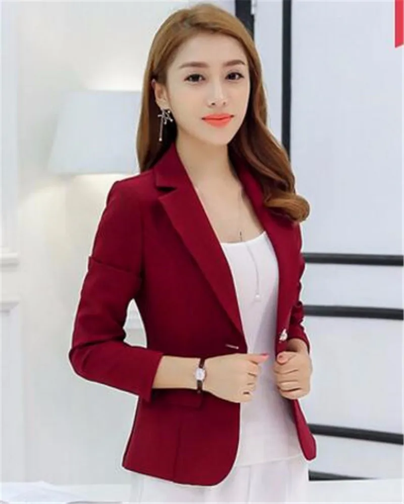 Женские блейзеры новинка 2016 модный Блейзер на одной пуговице женский костюм