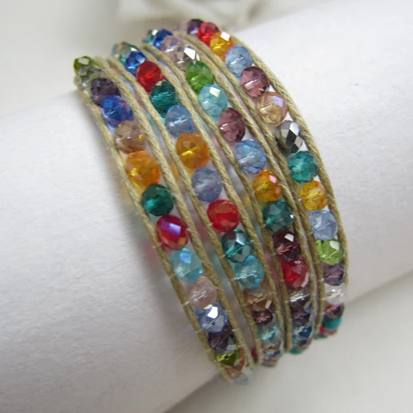 Бесплатная доставка! Ручной работы 4 мм многоцветный граненый Кристальный