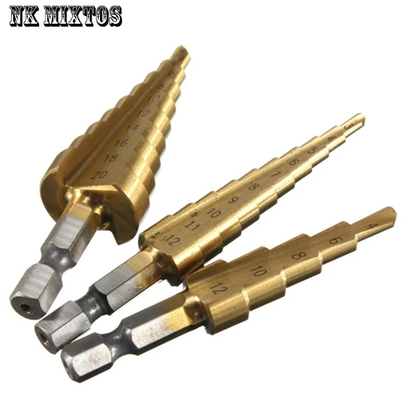 3 шт. Метрическая спиральная нарезка шаг вниз сверло быстрорежущее сталь 4241 Конус