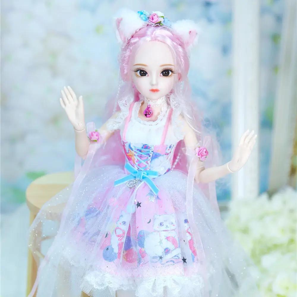 Кукла DBS 1/4 BJD молочная королева имя Ребекки розовые волосы механическое тело для