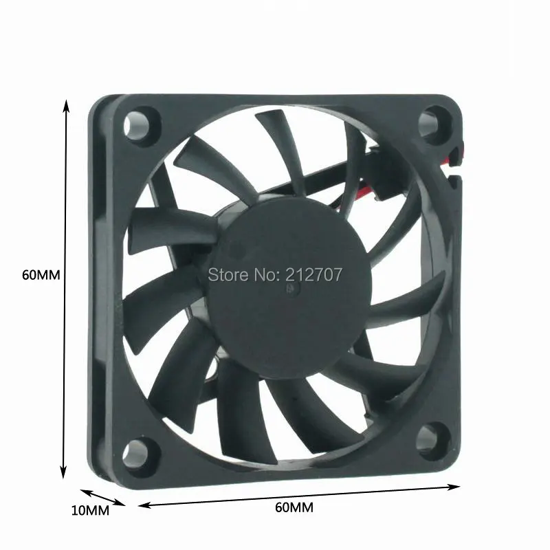 10 шт. Gdstime 60 мм 6 см 60x10 2Pin DC 12 В шарикоподшипник воздушный охлаждающий вентилятор