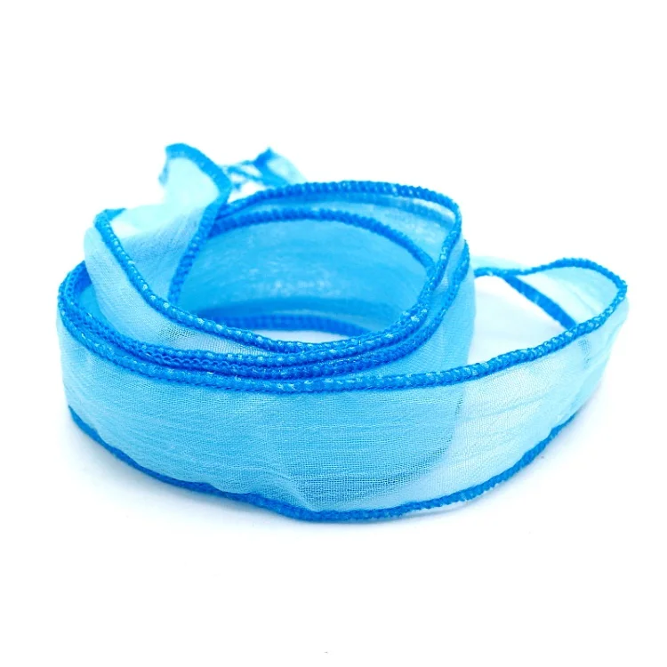 light blue Новое поступление, 10 цветов, Шелковое Сари, лента для йоги, Модный женский браслет - Окраска металла: light blue